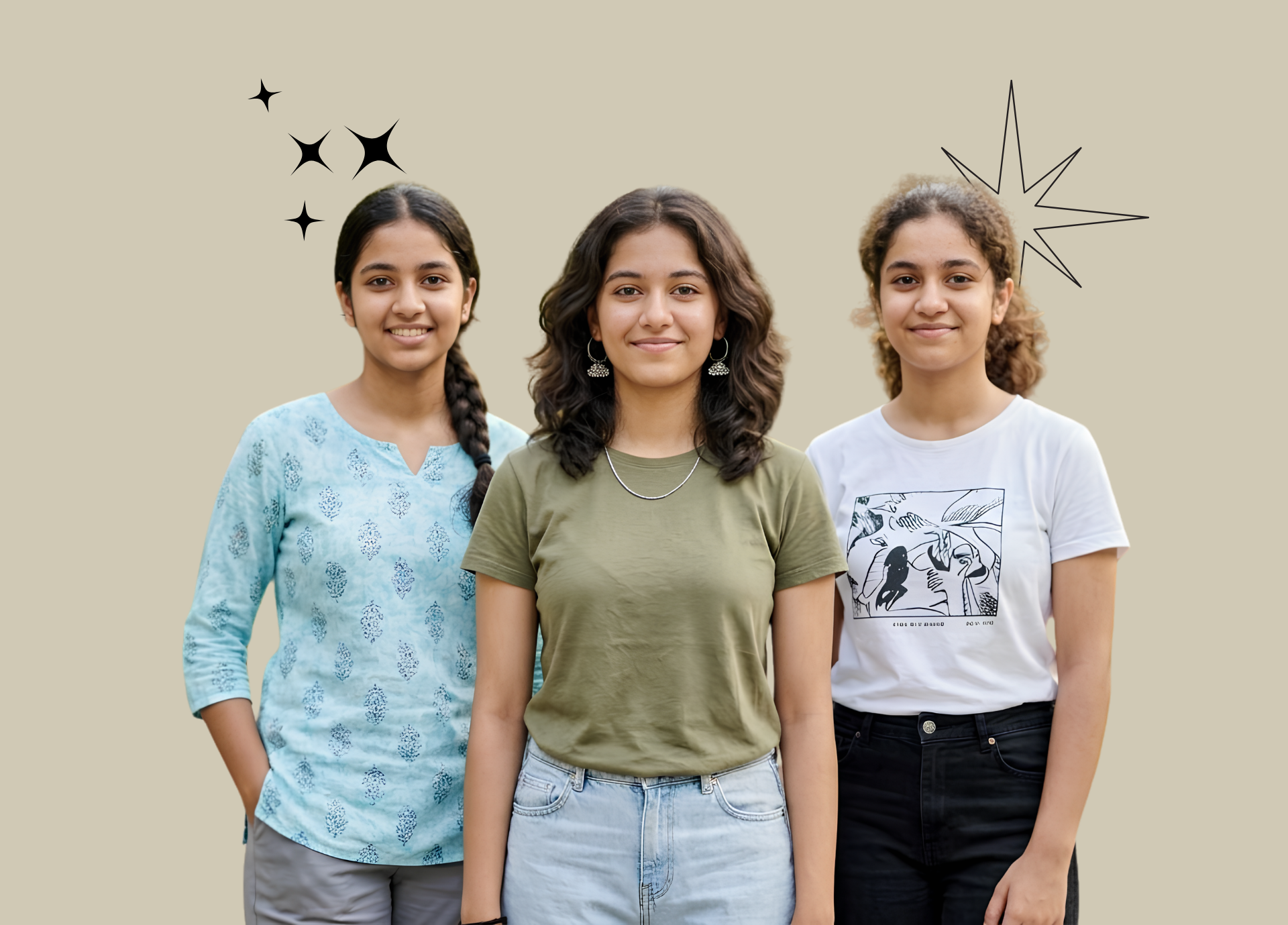 Three teenagers with GenSkin starter routine